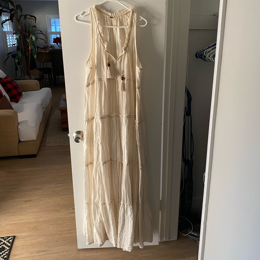 Free People Ivory Sleeveless Jumpsuit